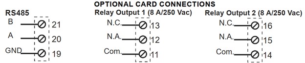 Sơ đồ đấu dây cho Relay và RS485